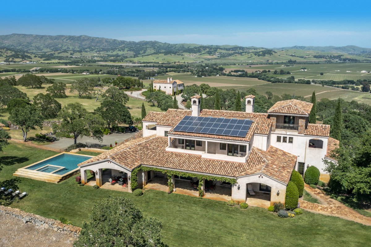 Aerial view of the Villa's backyard