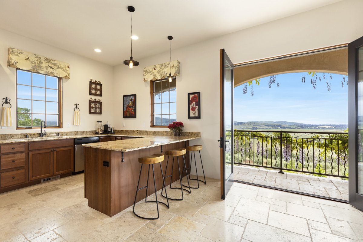 Gorgeous views from the guest house kitchen