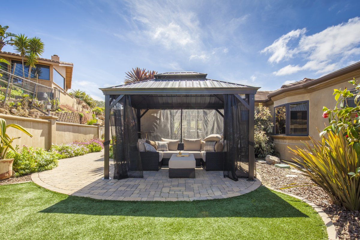 Charming gazebo on the side yard