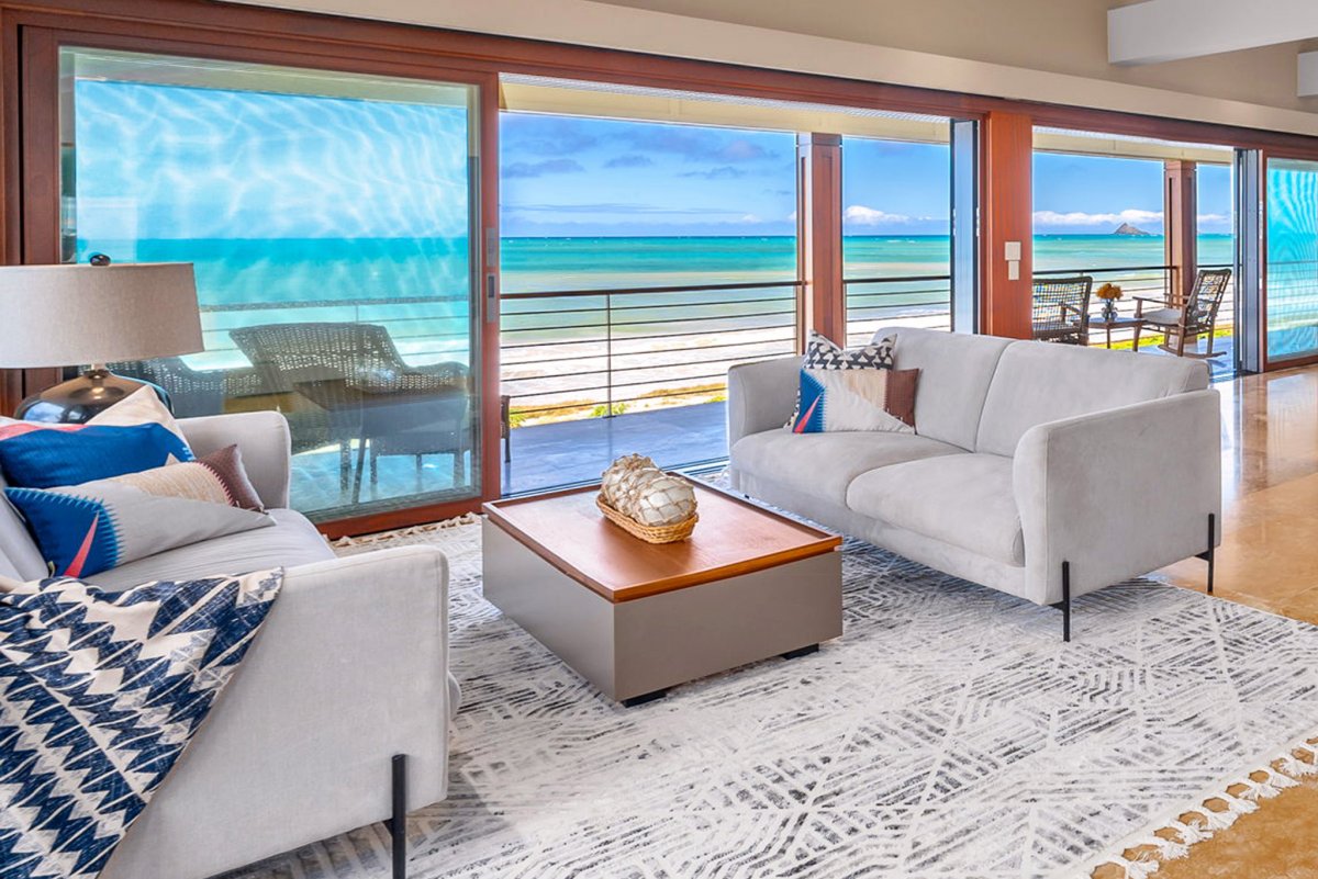 Lounge in the primary suite with ocean views!