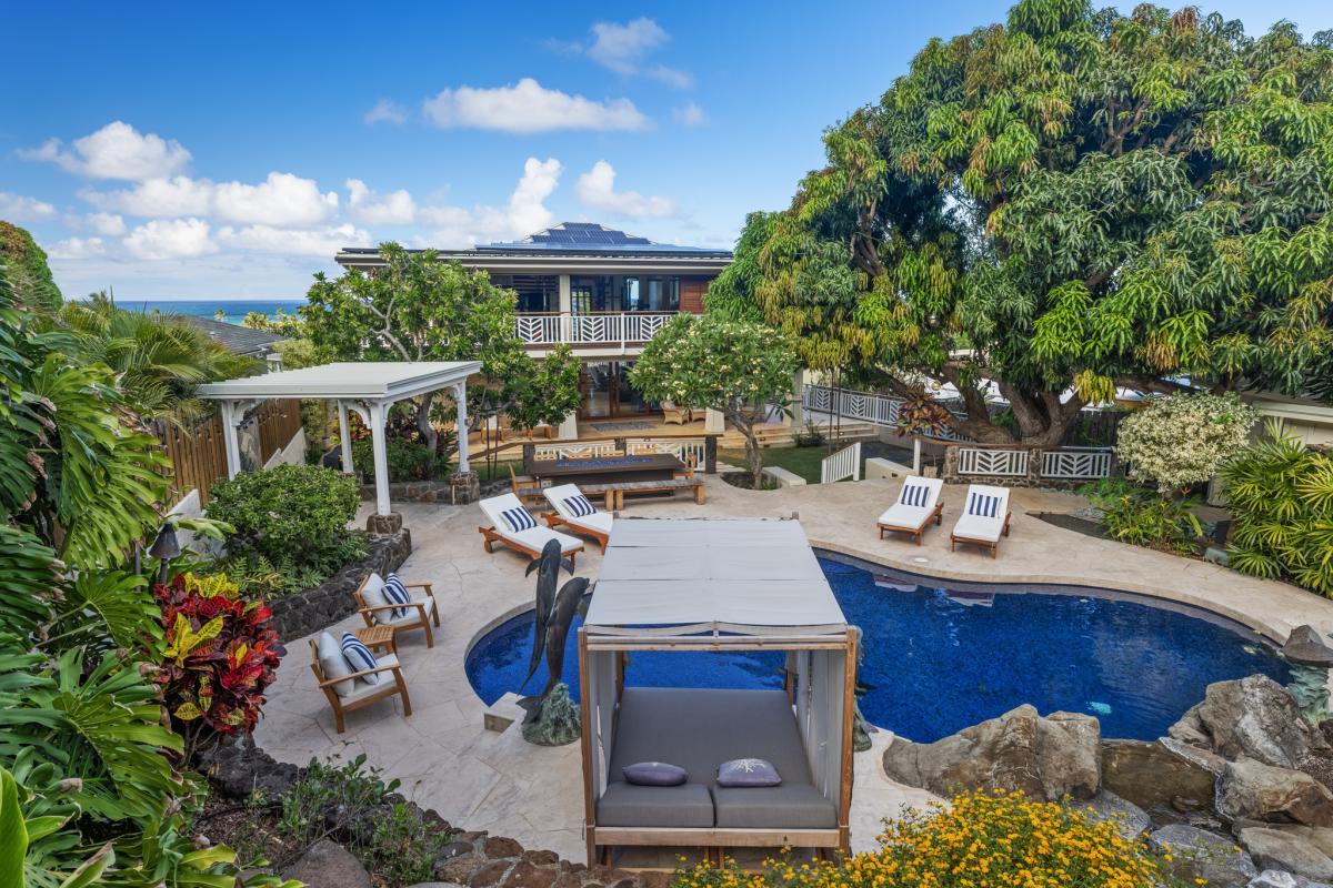 Aerial view of the pool.