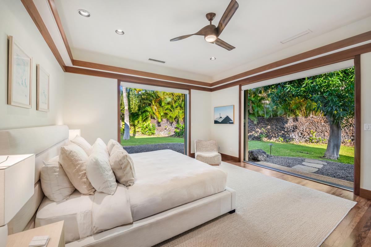Cozy and serene bedroom with a plush king-sized bed, perfect for a restful night's sleep