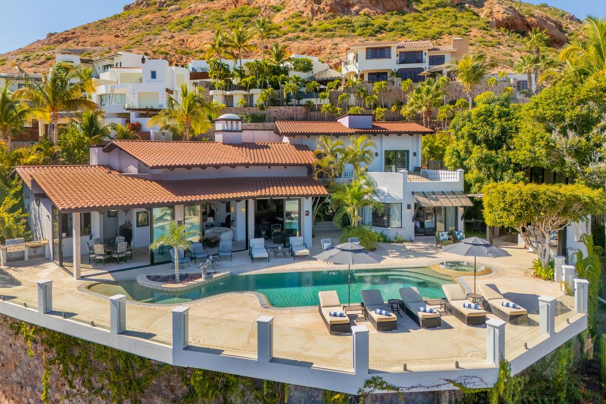 Bird's eye view of villa's patio