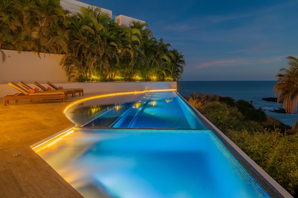 Infinity pool with ocean views