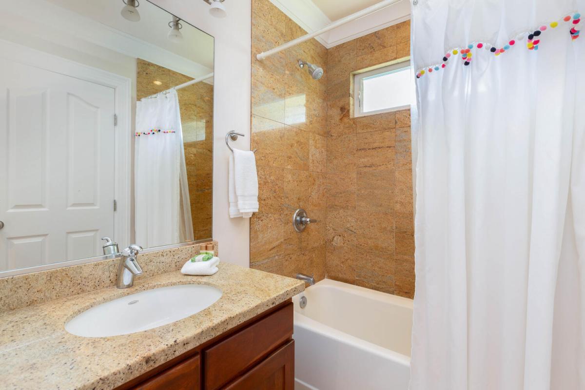 Total of 4 full bathrooms and 1 half bath.