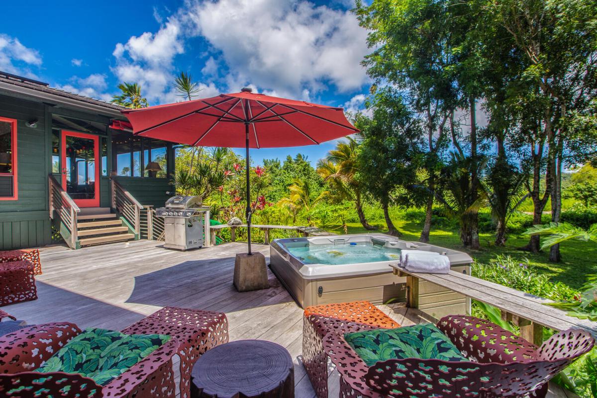 Hot tub and outdoor shower