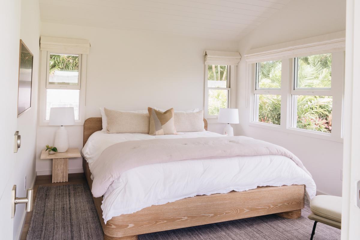 Natural light and soft textures create a peaceful retreat designed for restful stays.