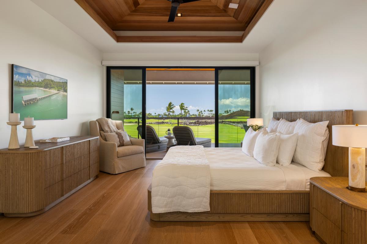 Upstairs Primary Suite (Bedroom #1) opening onto its own length of lanai.