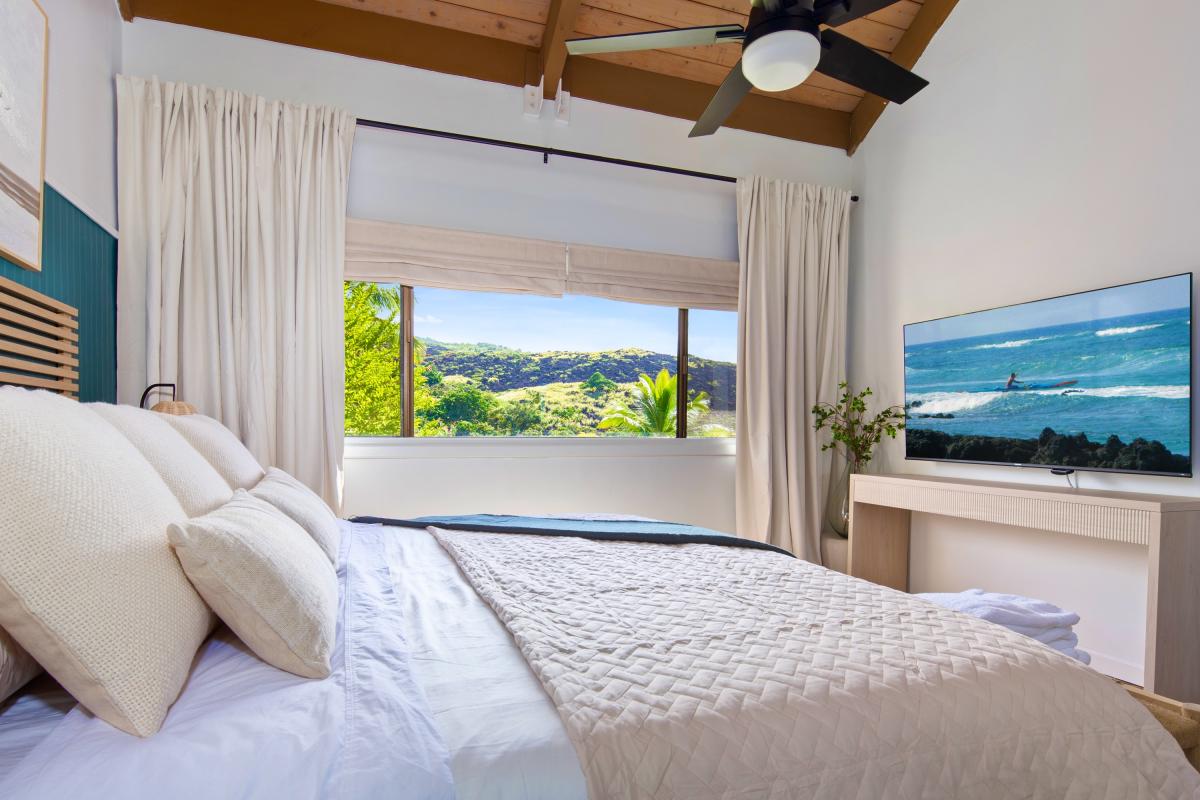Wake up with the window full of green and the TV you will probably ignore.