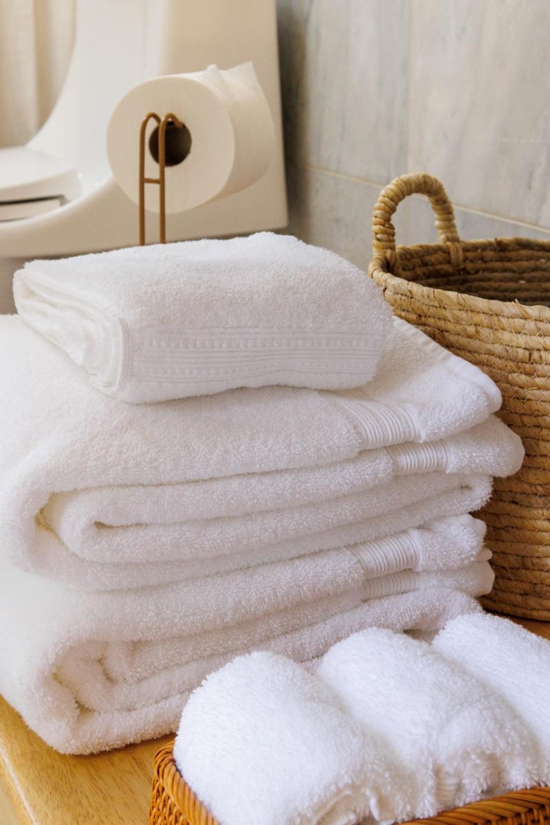 Thick cotton stacked deep, the kind of towel that actually dries you off.