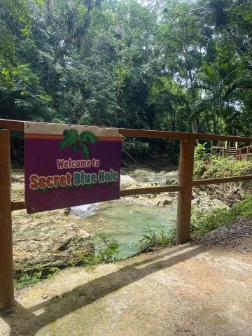 Visiting the Blue Hole in Jamaica!