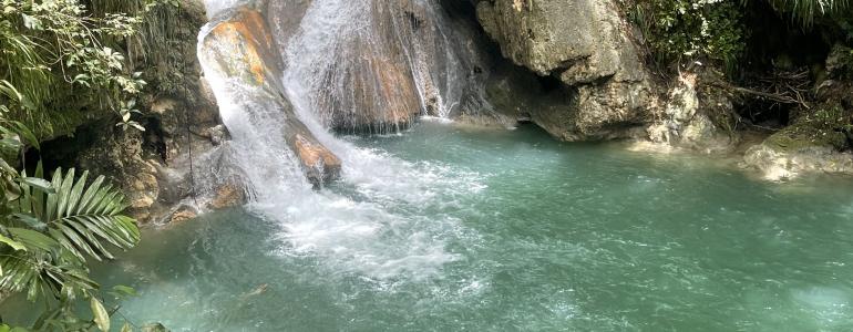 Visiting the Blue Hole in Jamaica!